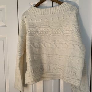 Off the shoulder knit sweater